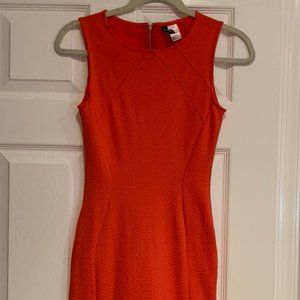 H&M Coral Bodycon Textured Mini-Dress